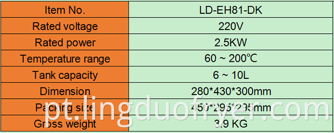 6L electric fryer production details